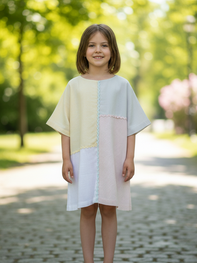 Katrina Kaftan Dress Multi-Coloured — Cotton Girls Dress | Infant to Tween 0-13 Years