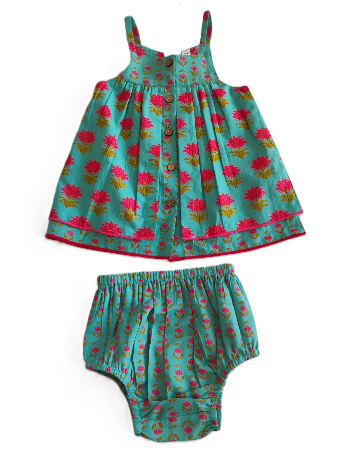 Layola Layered Swing Dress Teal — Cotton Girls Dress | Infant to Tween 0-13 Years