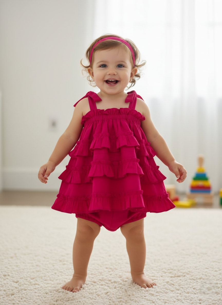 Nia Dress : FUCHSIA : Infant : Toddler : Tween