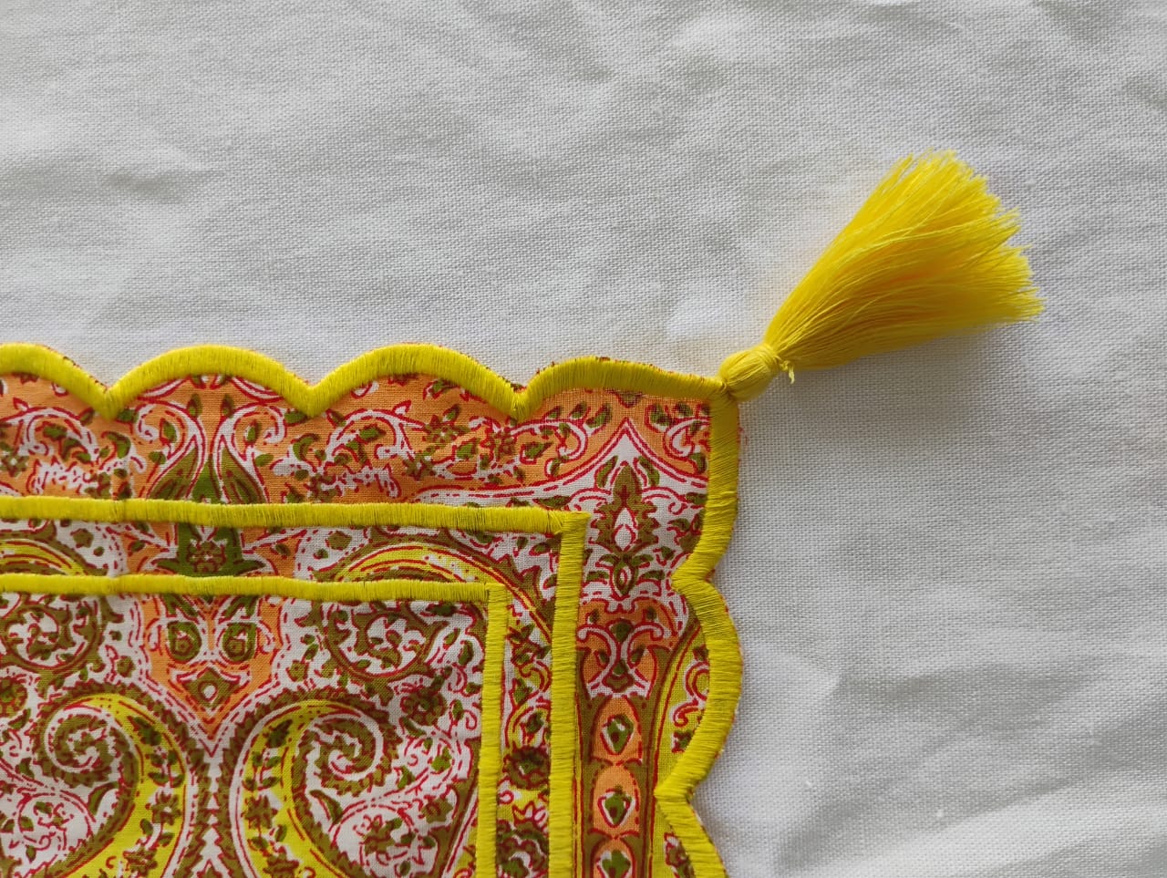 Embroidered Summer Scarf : YELLOW : One Size