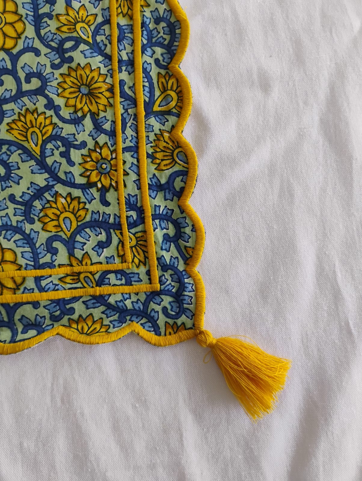 Embroidered Summer Scarf Blue — Kids Accessory | One Size