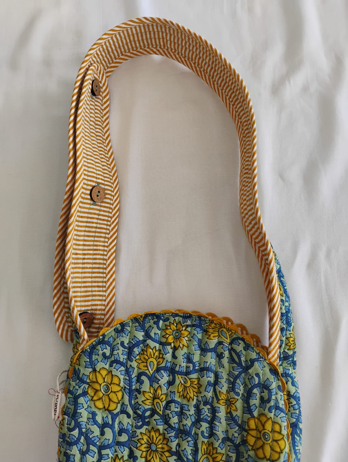 Quilted Round Sling Bag Blue Large — Kids Accessory | One Size