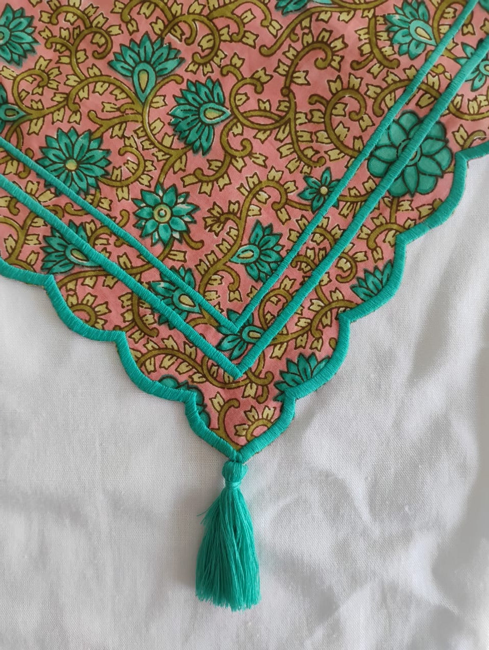 Embroidered Summer Scarf Pastel Pink — Kids Accessory | One Size
