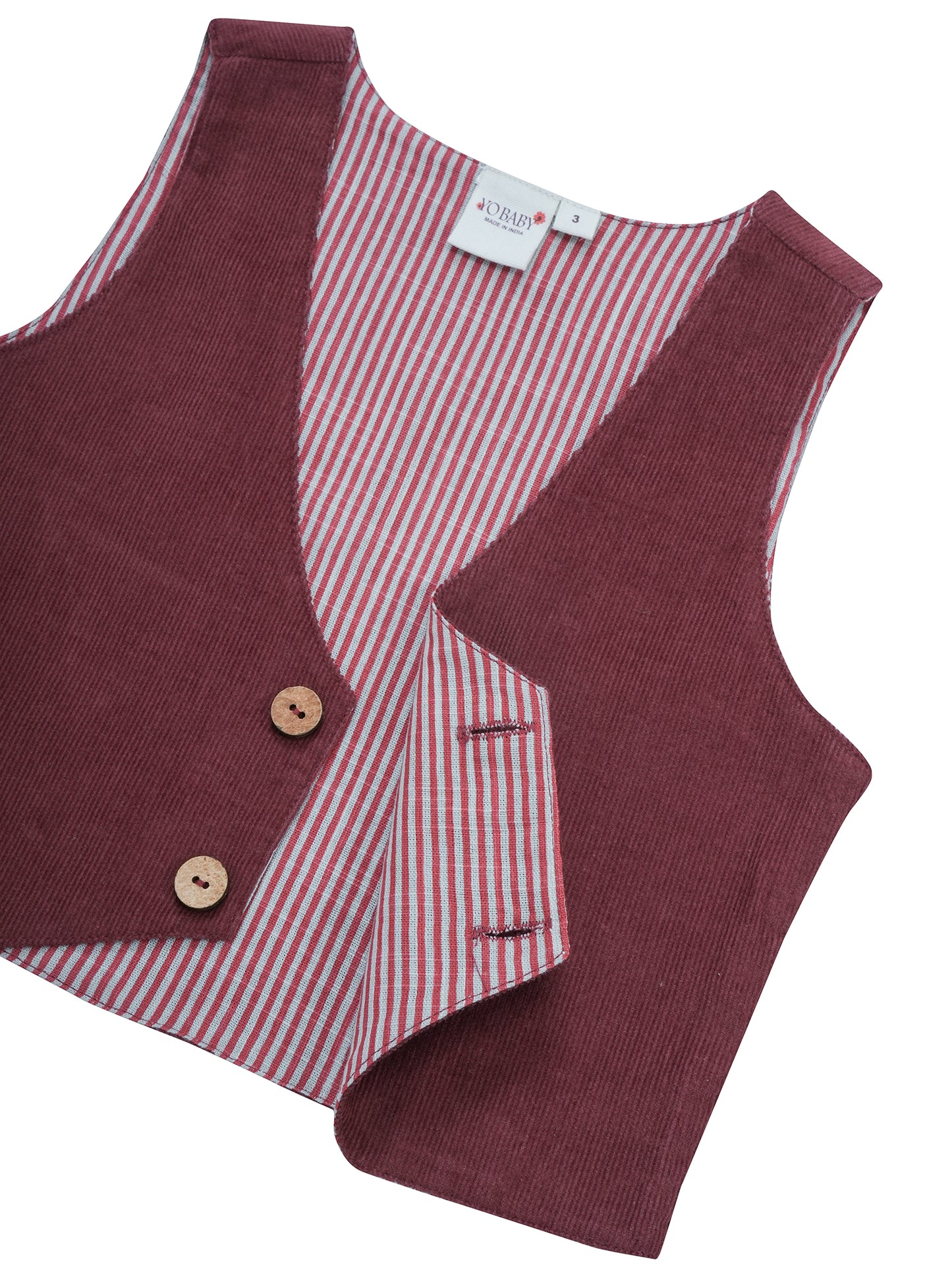 Corduroy Vest : MAROON: Toddler : Tween : Unisex
