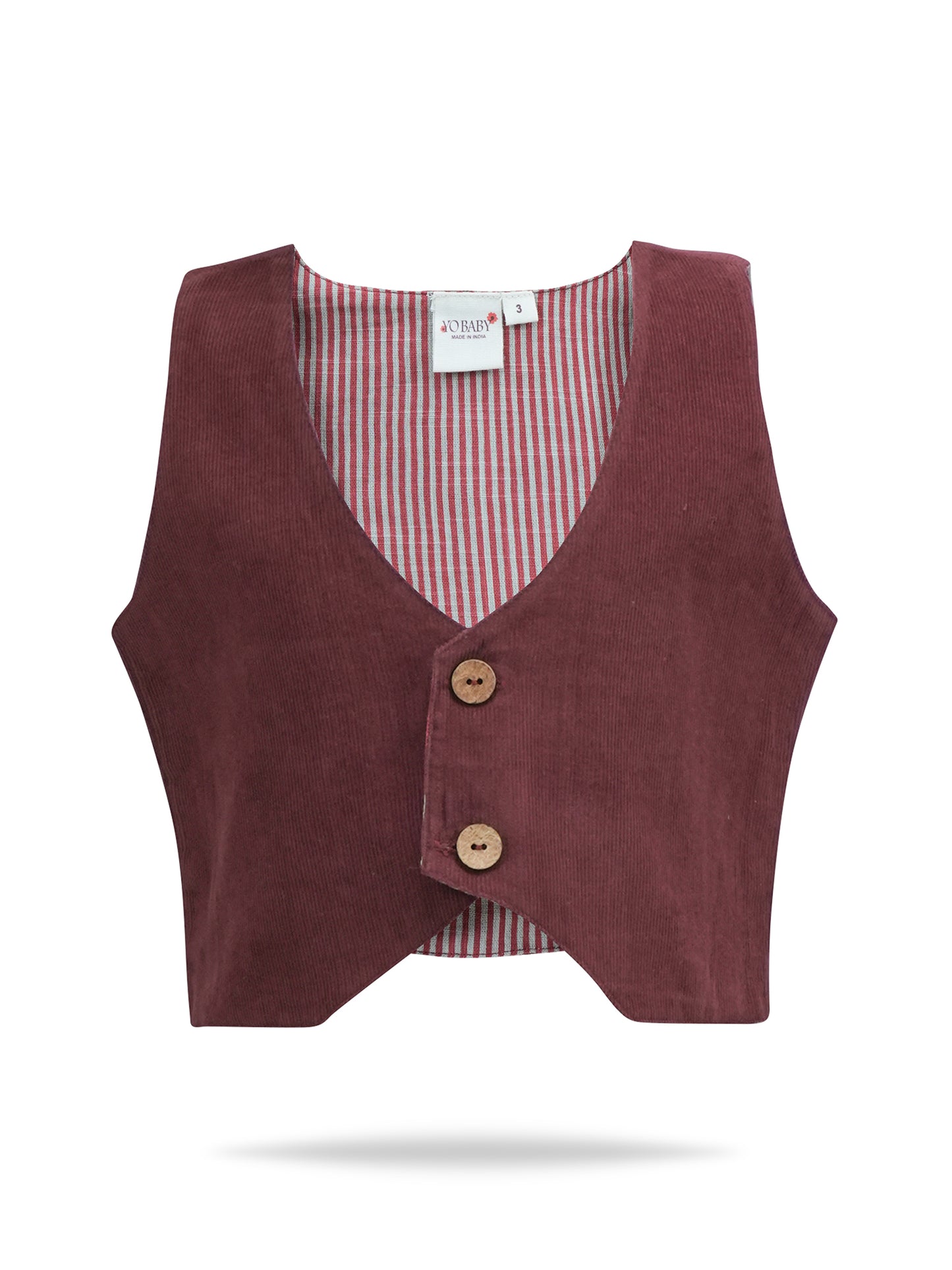 Corduroy Vest : MAROON: Toddler : Tween : Unisex