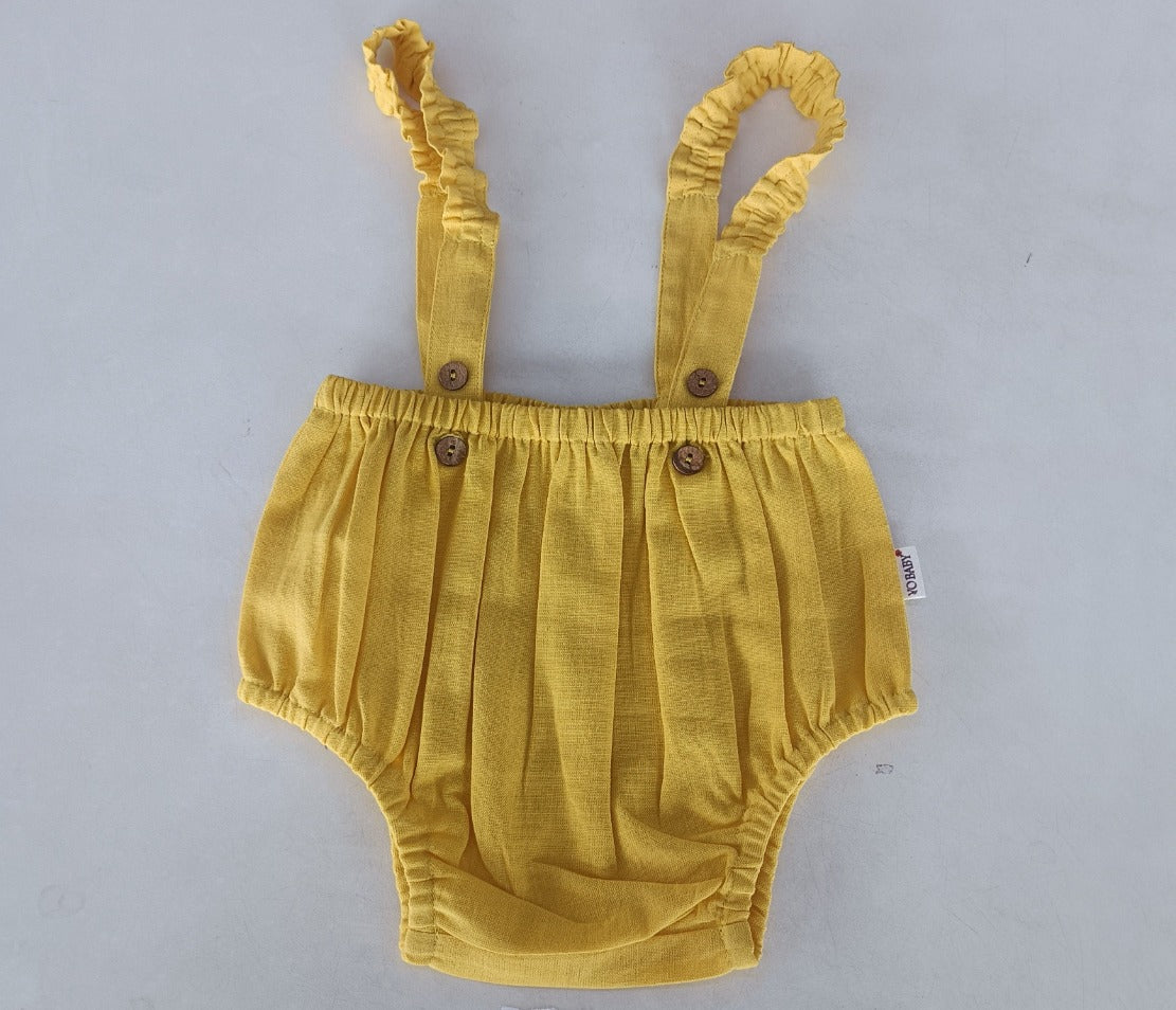 Yellow Color Suspender Shorts-Style Diaper Cover - Yo Baby Online