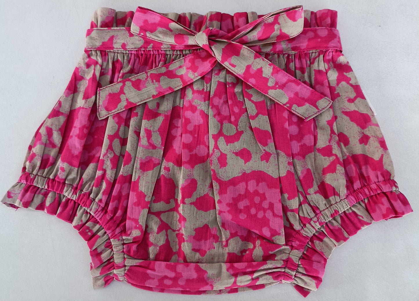 Hot Pink Print Shorts Style Diaper Cover — Baby Bloomer | 0-18 Months