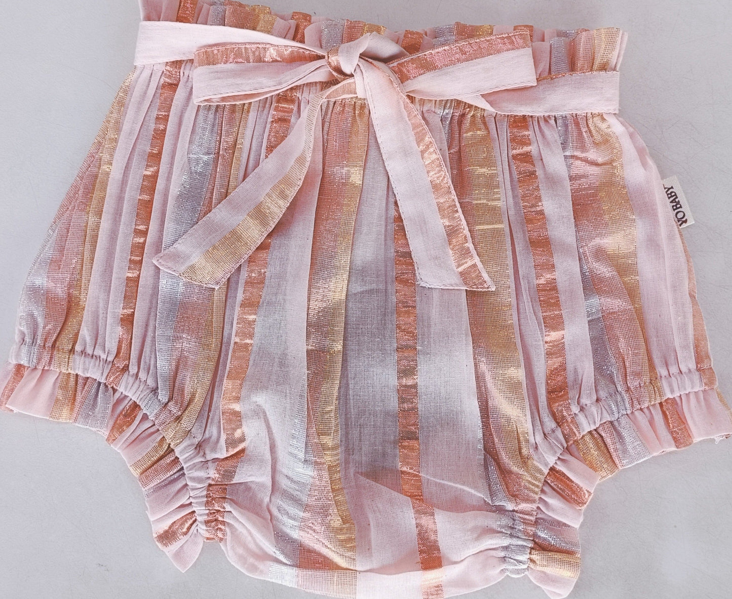 Baby-Pink Color Lurex Shorts-Style Diaper Cover
