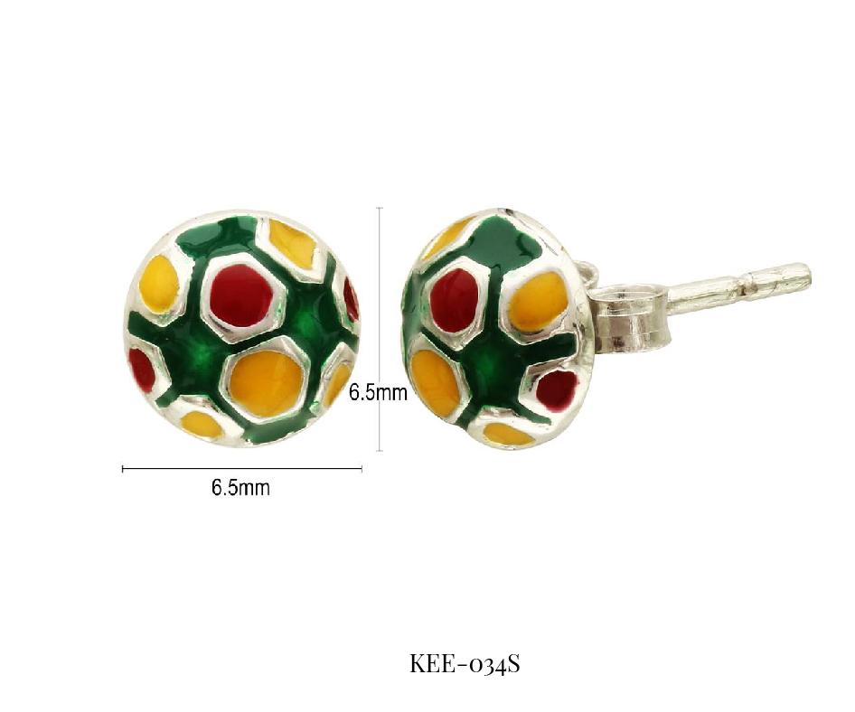 Multi-Colour Soccer Ball Earrings