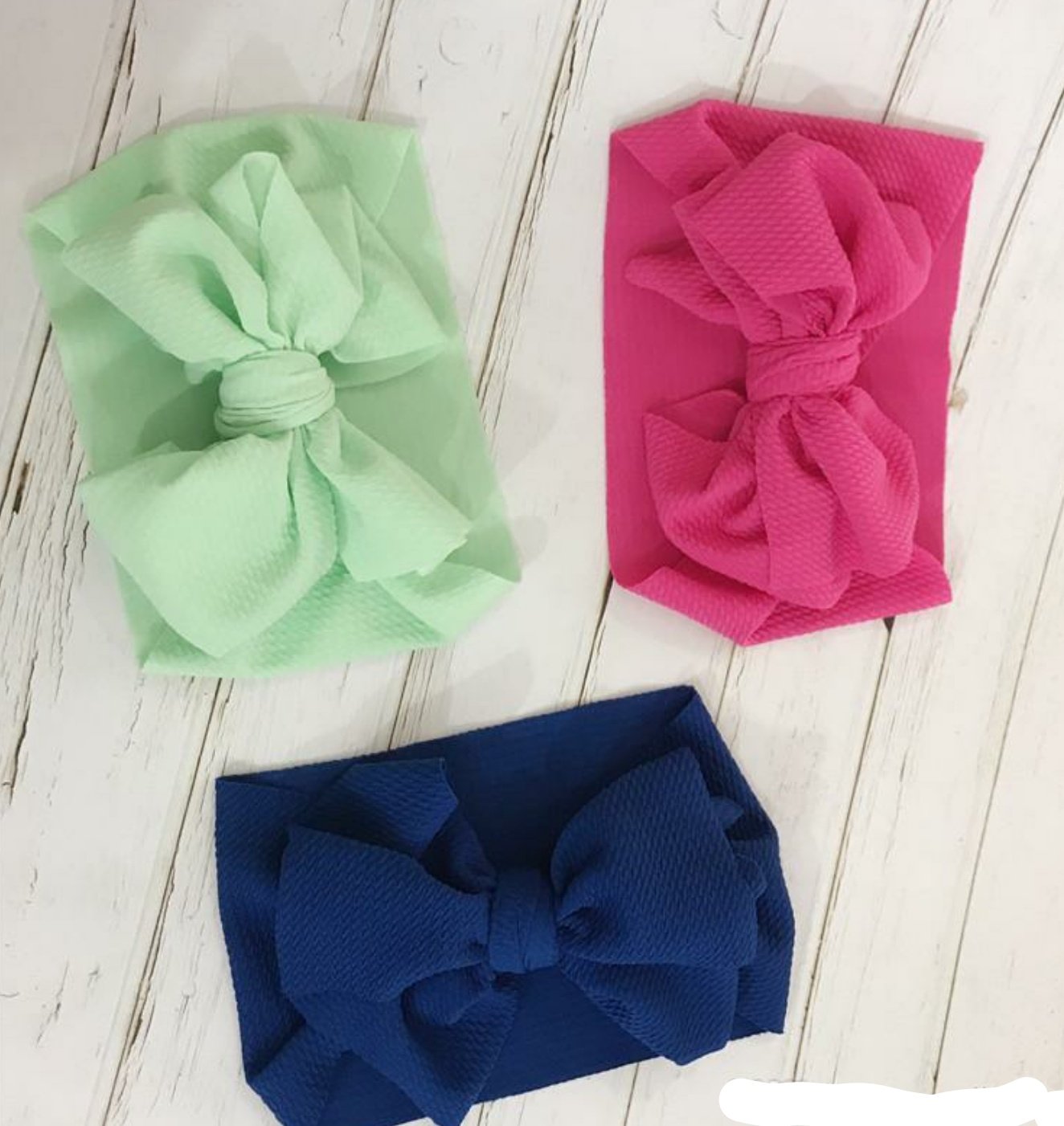 Knit Waffle Bow Hairband