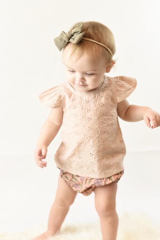 Blush Embroidered Top & Printed Diaper Cover set