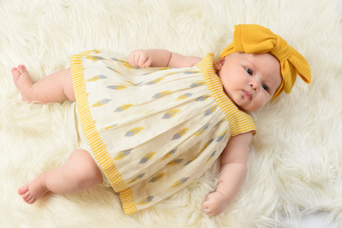 Pin-Stripe Sweet-Heart Dress & Diaper Cover Set
