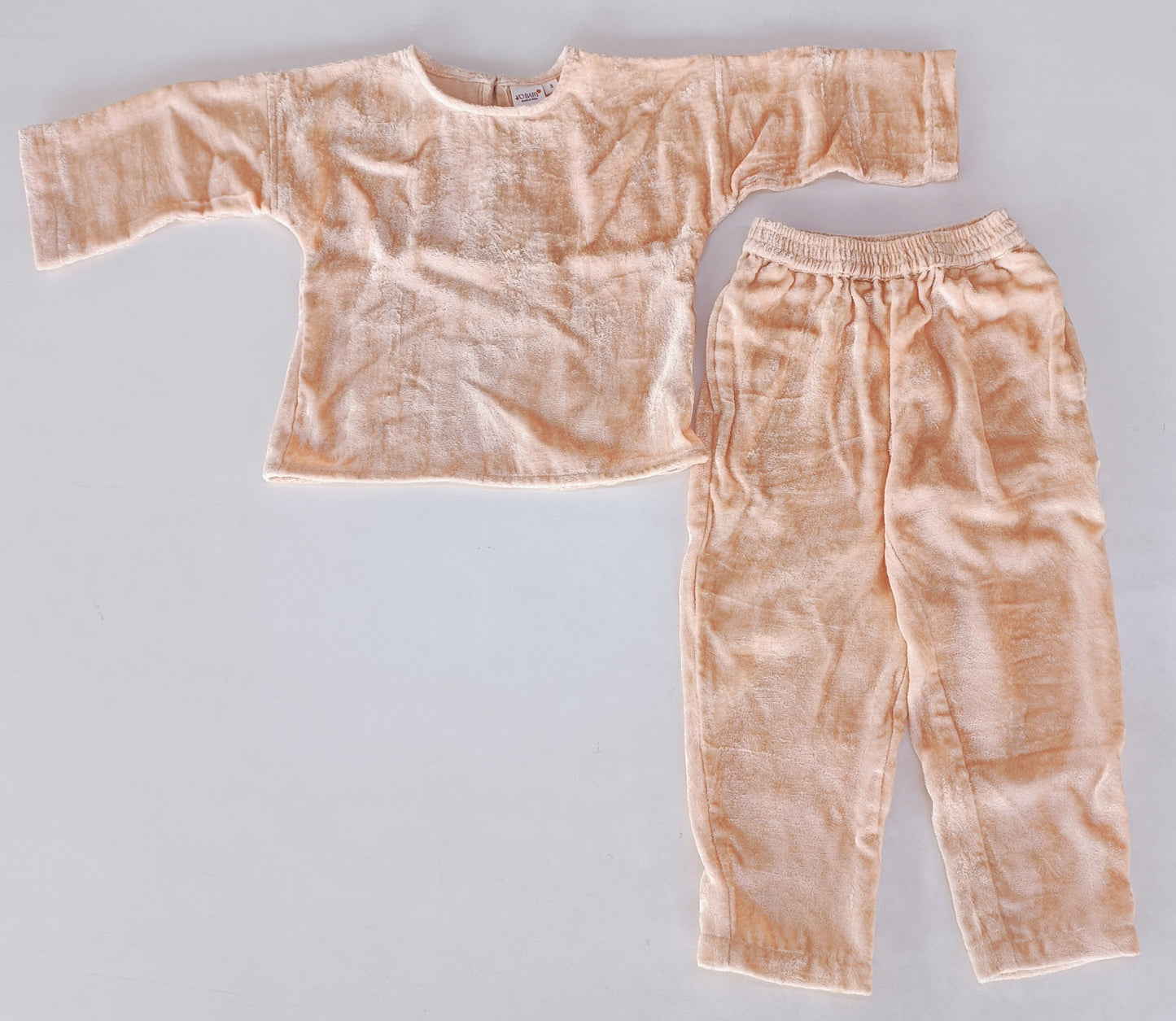 Viscose Velvet Blush Top and Pant Set — Festive Girls Co-Ord | 0-13 Years