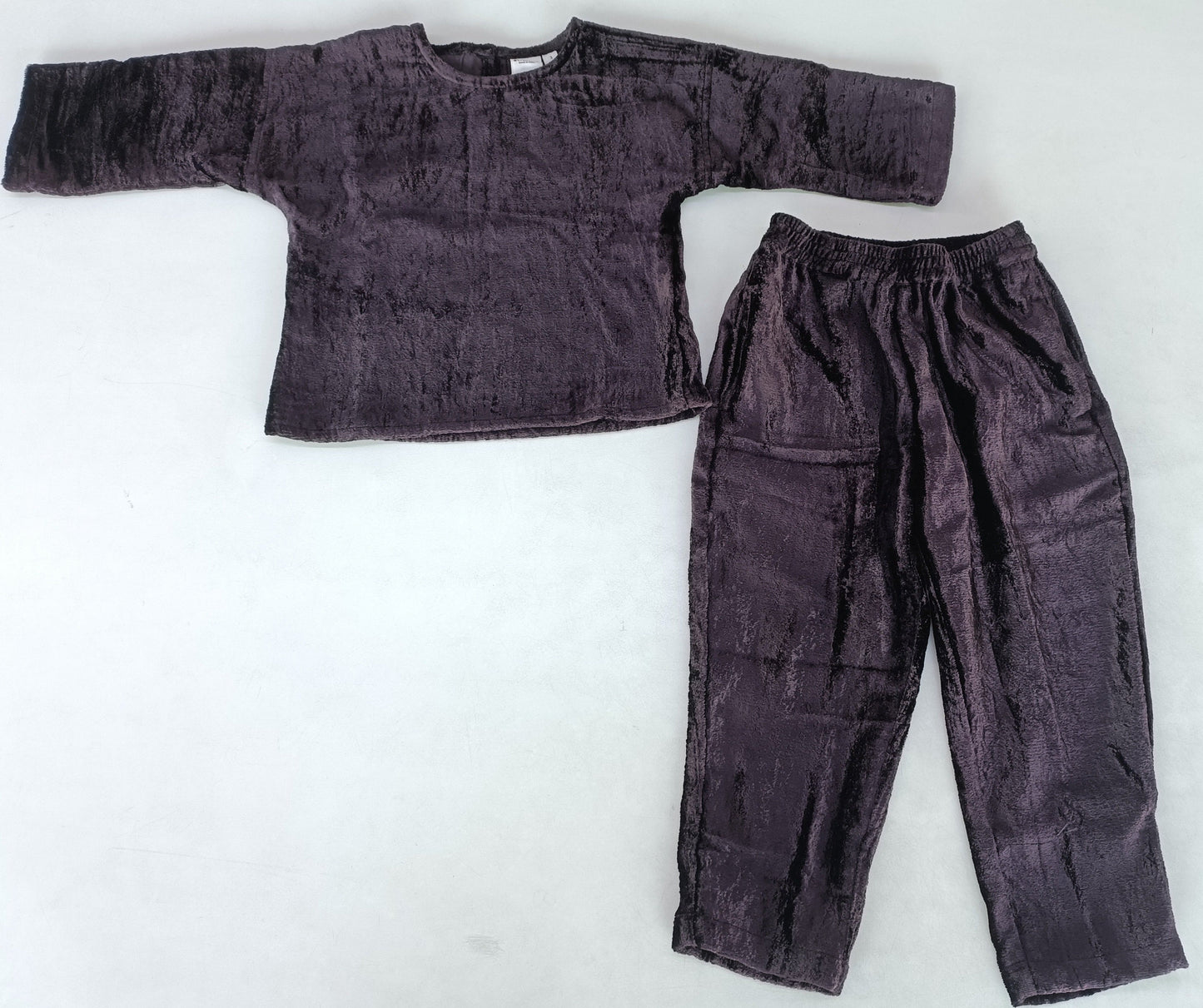 Viscose Velvet Brown Top & Pant Set