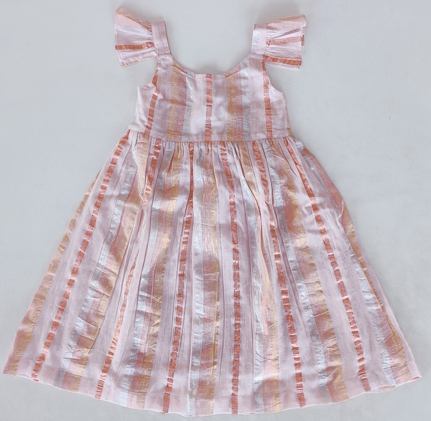 Baby Pink Lurex Frill Dress
