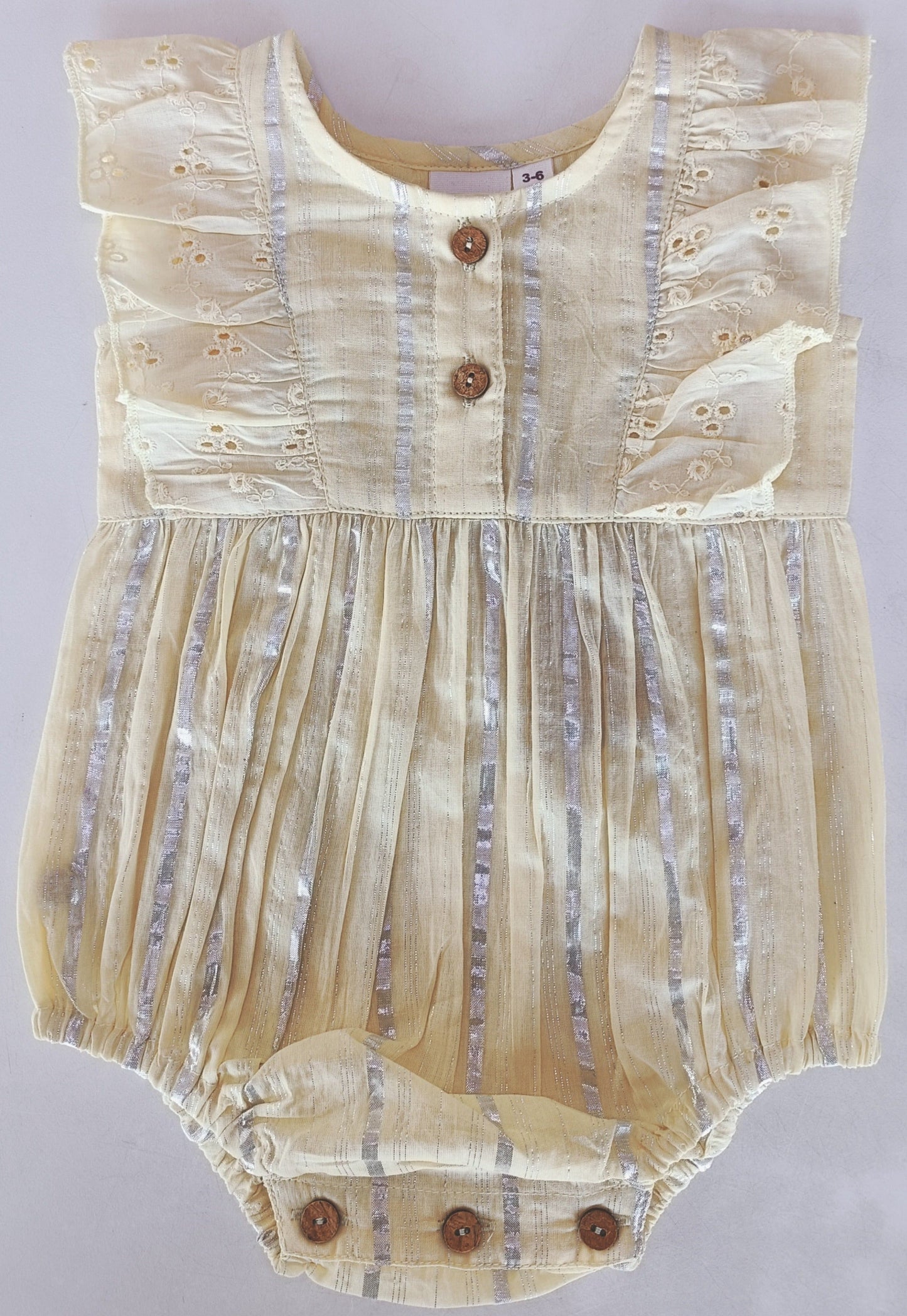 Yellow Lurex Ruffle Romper