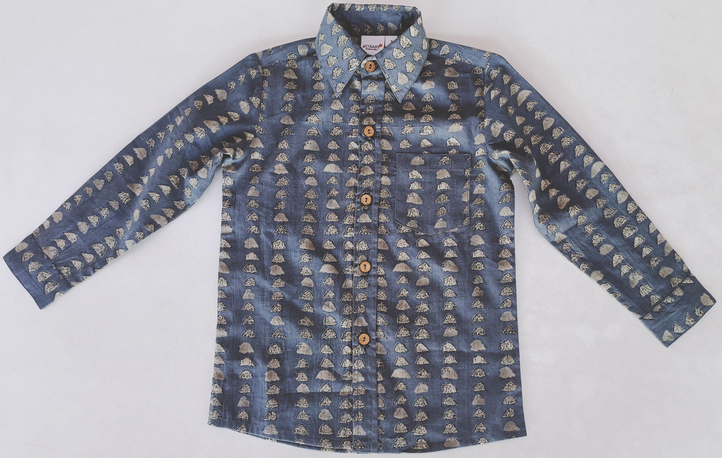 Grey Print Boys Shirt — Cotton Boys Shirt | 0-13 Years