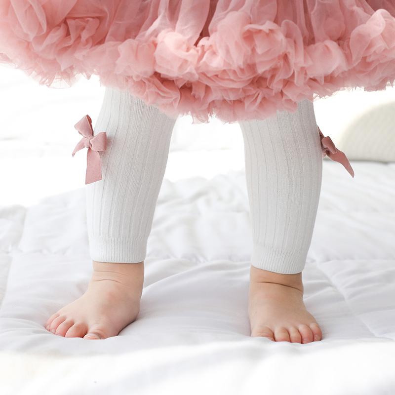 Bow Ribbed Solid Tights Yo Baby India