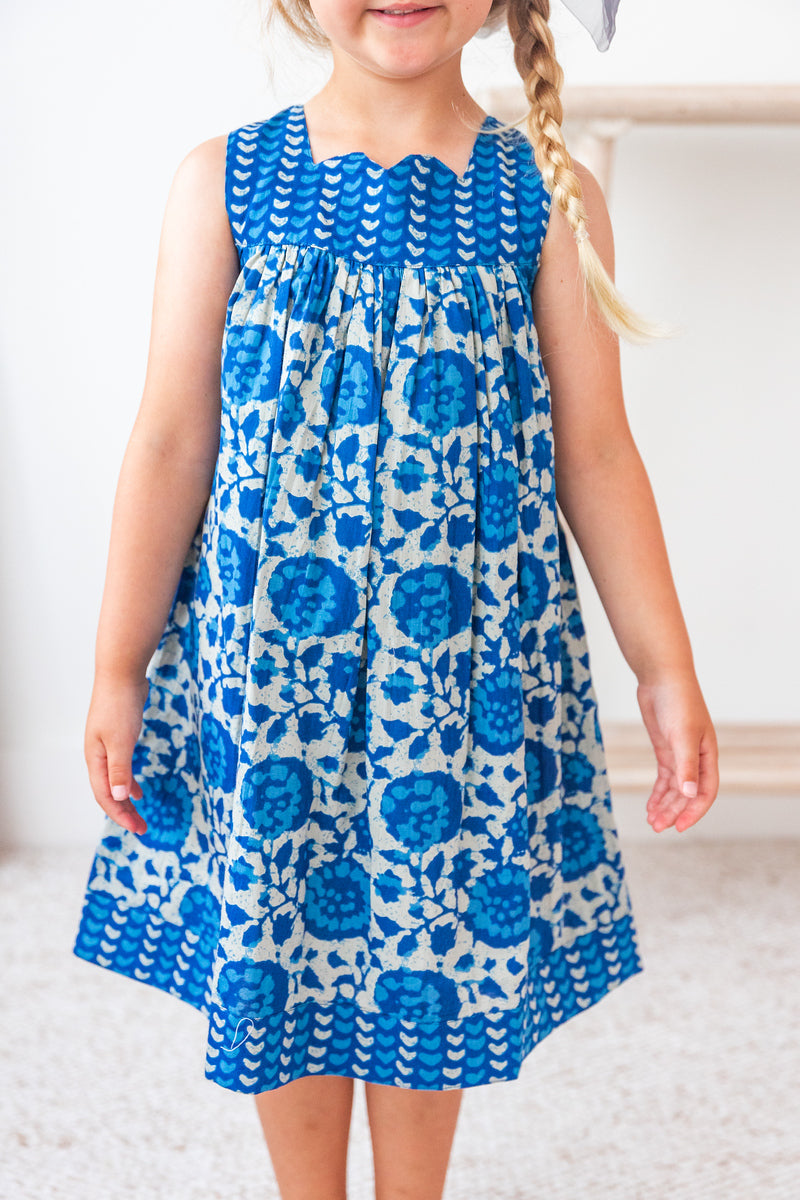 Indigo Floral Printed Dress