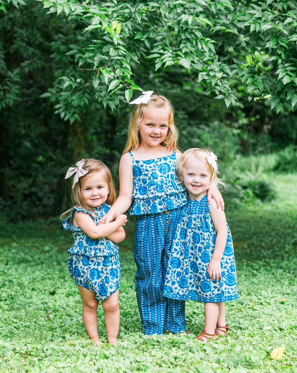 Indigo Floral Print Top & Pant Set
