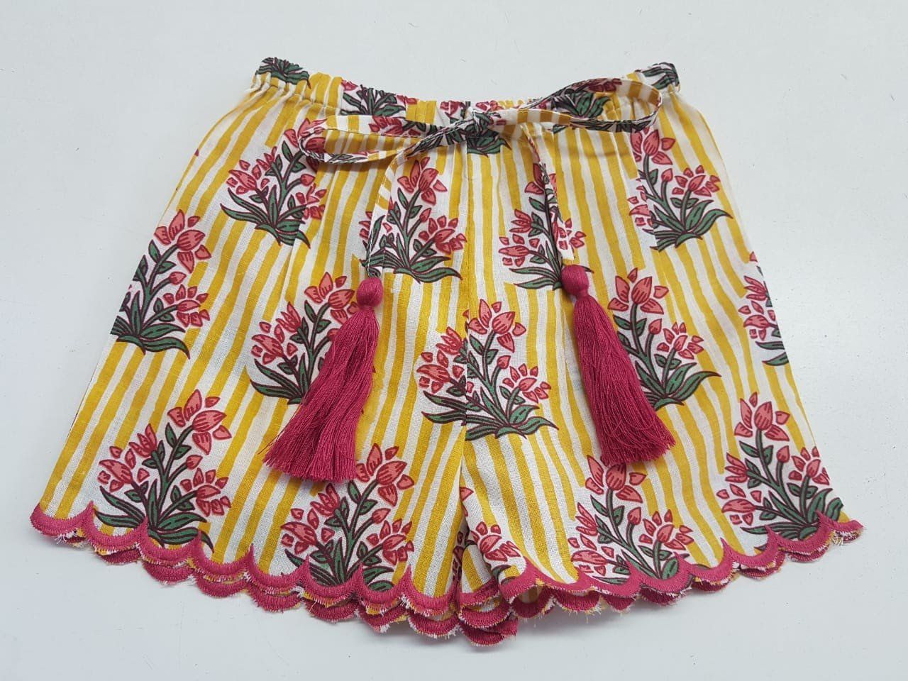 Scalloped Drawstring Shorts 3 Piece Shorts Set Yo Baby Wholesale