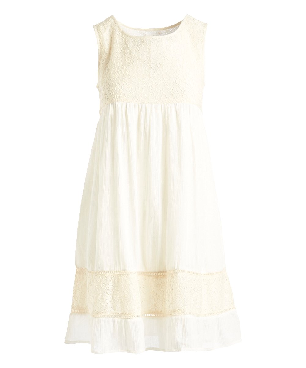 Off-White Lace Empire-Waist Dress Off-White Lace Empire-Waist Dress