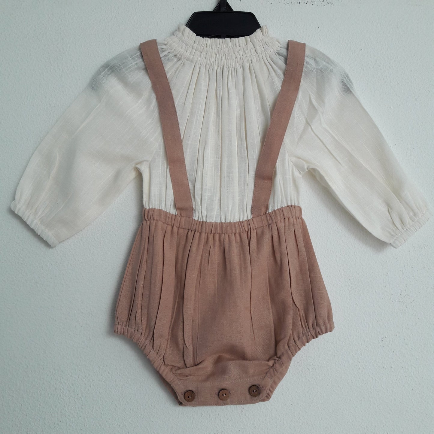 Unisex Off-White & Blush Full Sleeves Romper romper Yo Baby Wholesale