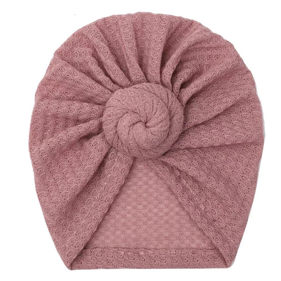 Waffle Knit Turban Yo Baby India Dusty Pink
