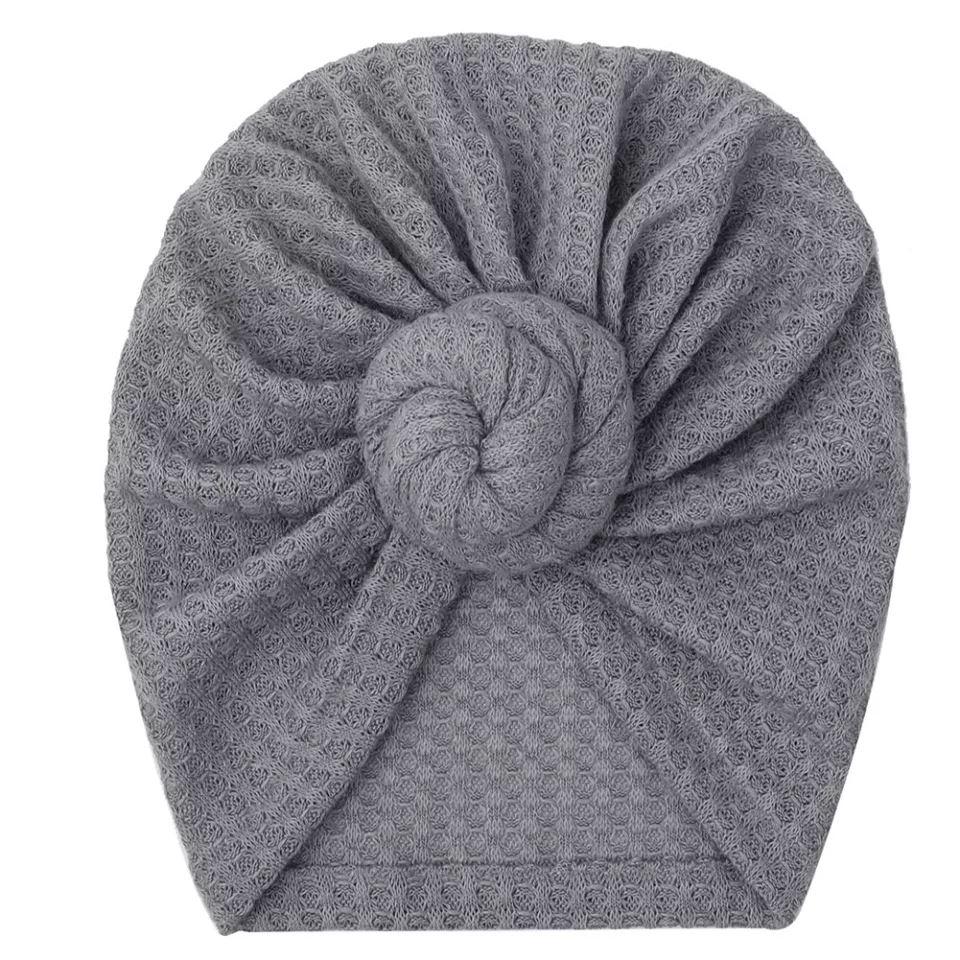 Waffle Knit Turban Yo Baby India Grey