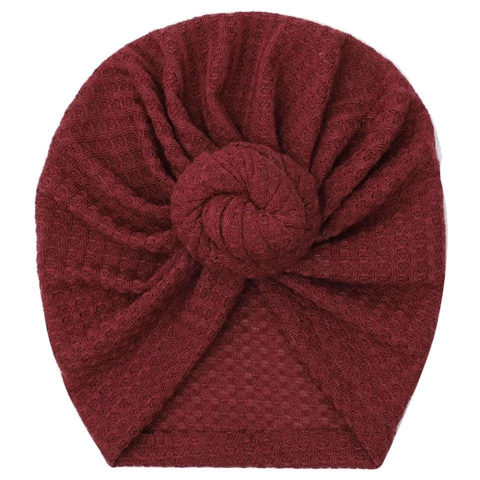Waffle Knit Turban Yo Baby India Wine Red