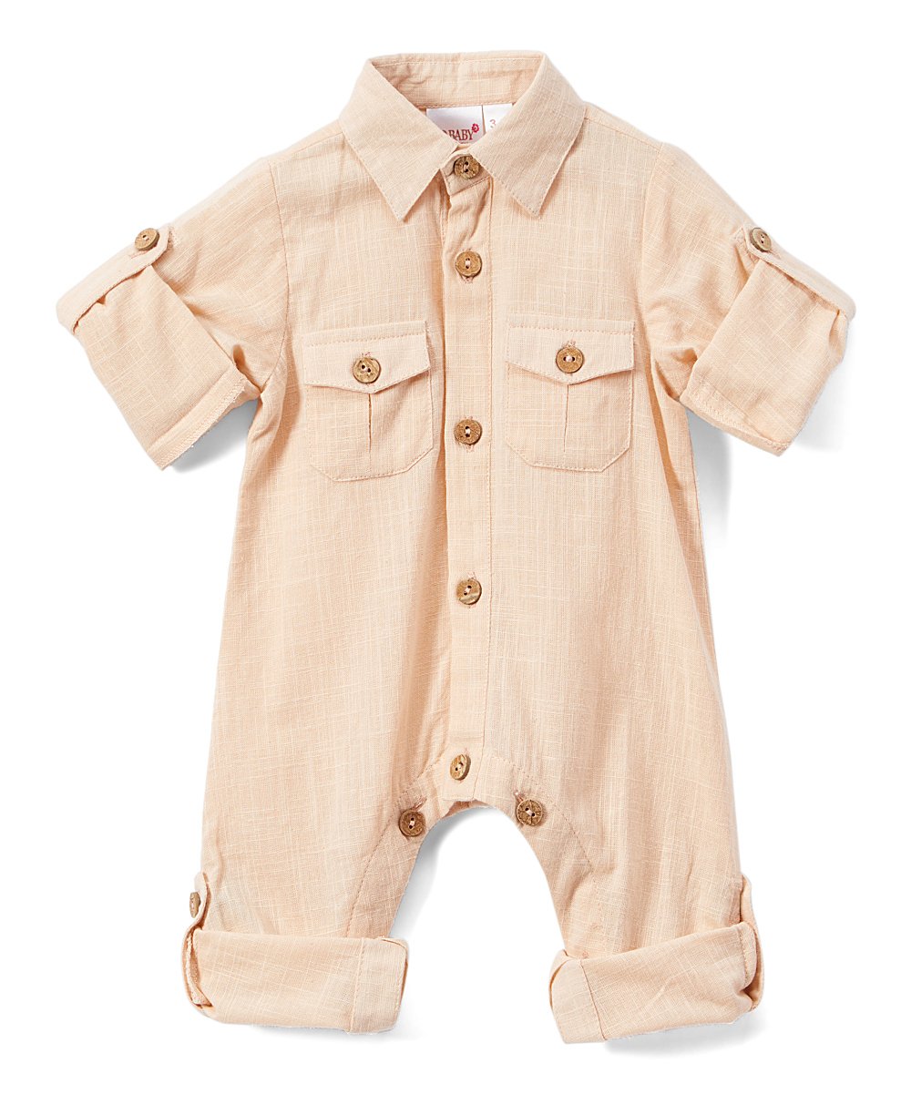 Boys Infant Full Sleeves Romper - Salmon