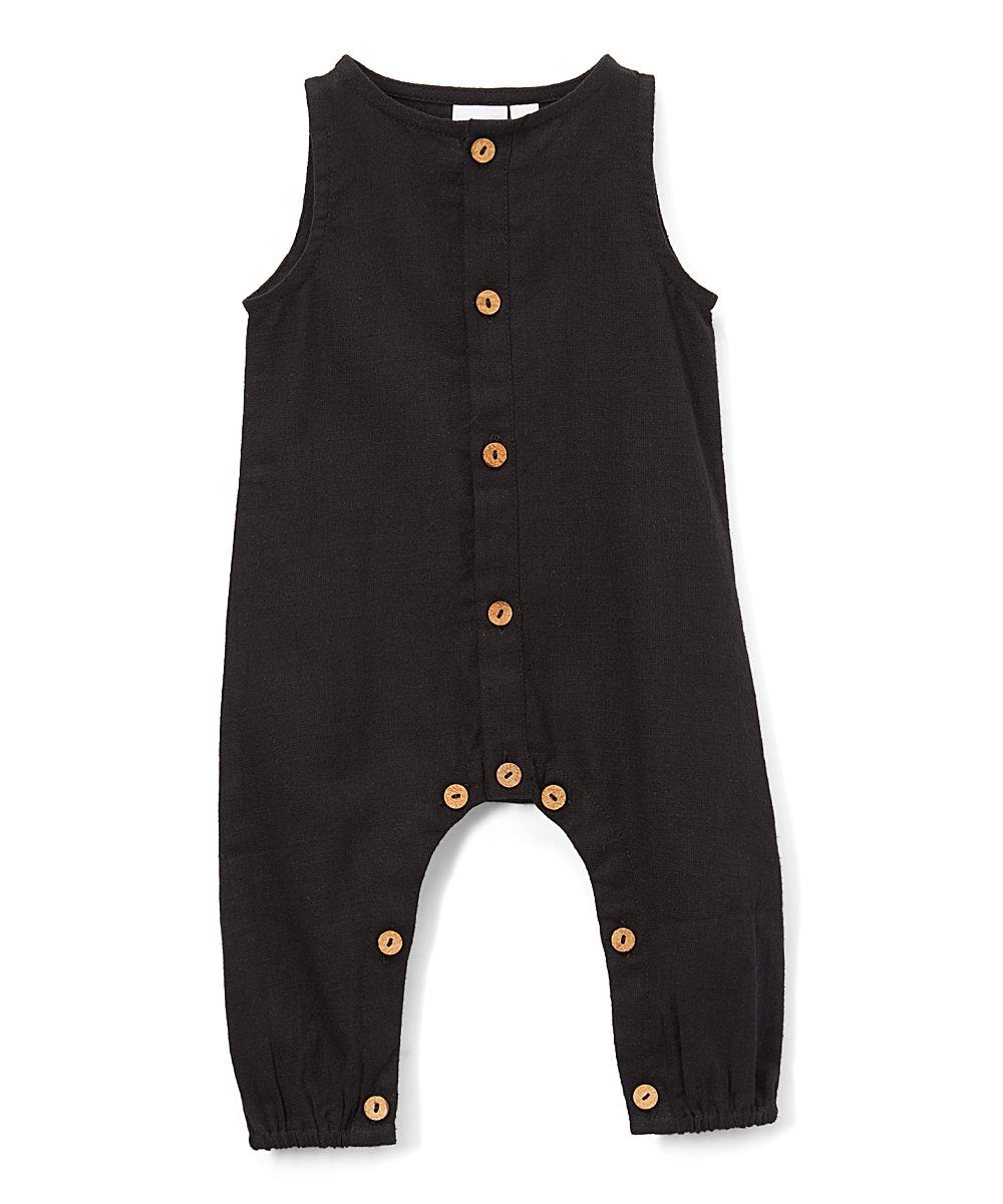 Boys Infant Sleeveless Romper - Black