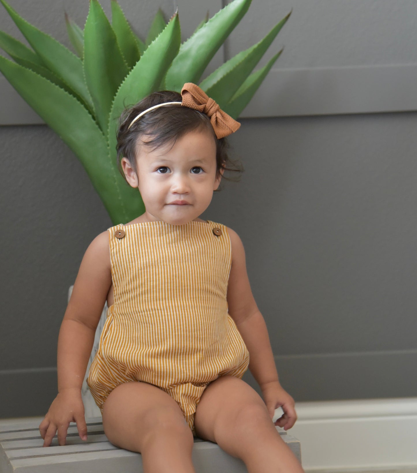 Yellow Striped Racerback Onesie Dress Yo Baby Wholesale