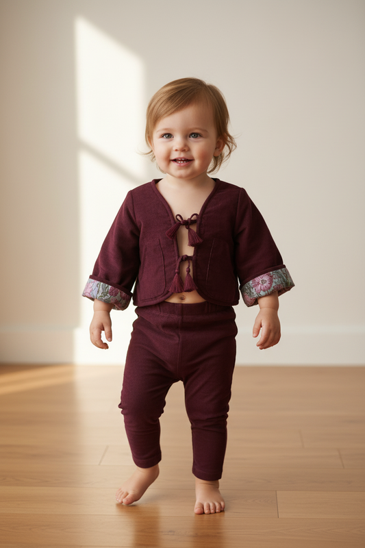 Jill Reversible Quilted Jacket : CHRISTMAS MAROON: Infant : Toddler : Tween