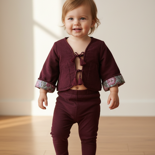 Jill Reversible Quilted Jacket : CHRISTMAS MAROON: Infant : Toddler : Tween