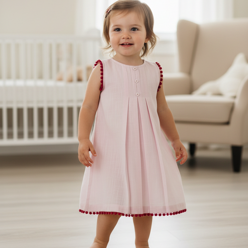 Baby-Pink Heart Lace Detail Dress