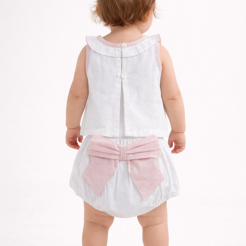 Top And Bow Bloomer Set : PINK : Infant : Baby Girl : New Born