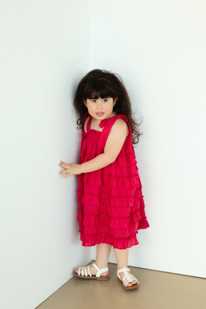 Nia Dress Red — Cotton Girls Dress | Infant to Tween 0-13 Years