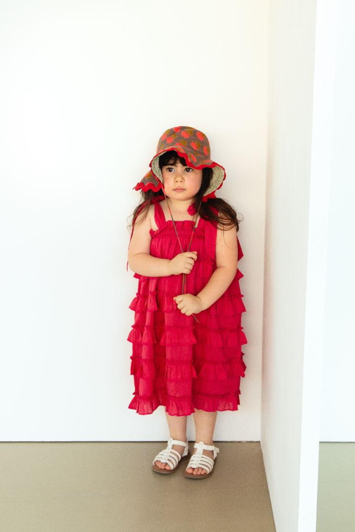 Nia Dress Red — Cotton Girls Dress | Infant to Tween 0-13 Years