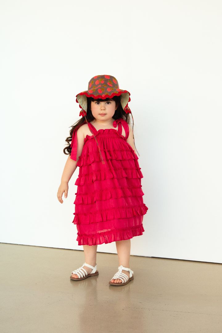 Nia Dress Red — Cotton Girls Dress | Infant to Tween 0-13 Years