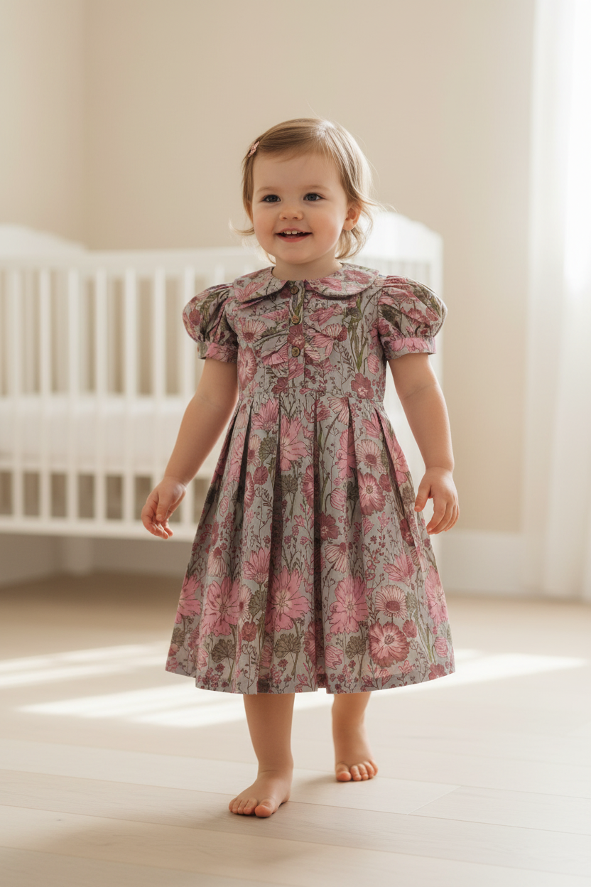 Gulabo Dress : CEMENT : Infant : Toddler : Tween