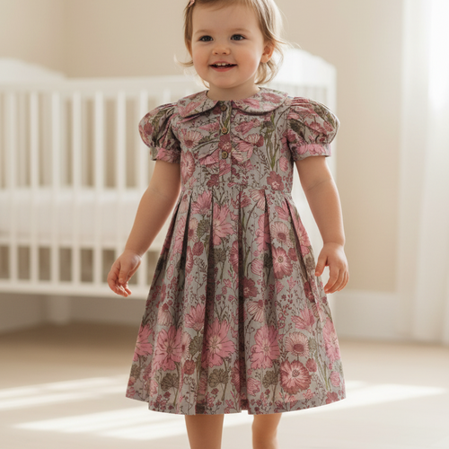 Gulabo Dress : CEMENT : Infant : Toddler : Tween