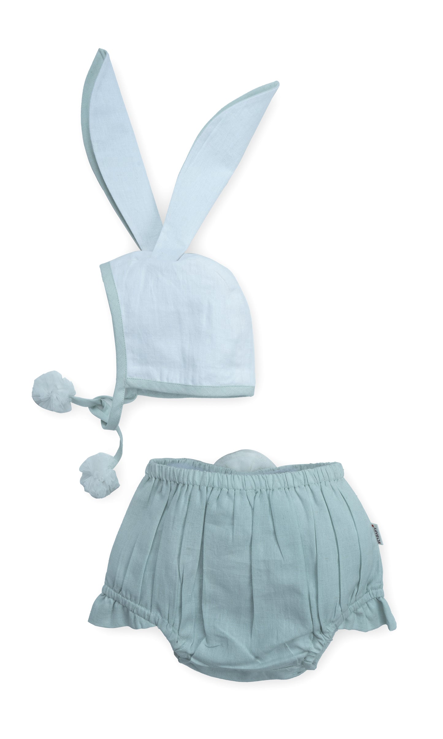 Easter Bunny Bonnet and Bloomer : POWDER BLUE : Infant : Baby Girl