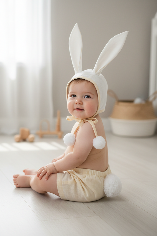 Easter Bunny Bonnet and Bloomer : YELLOW : Infant : Baby Boy