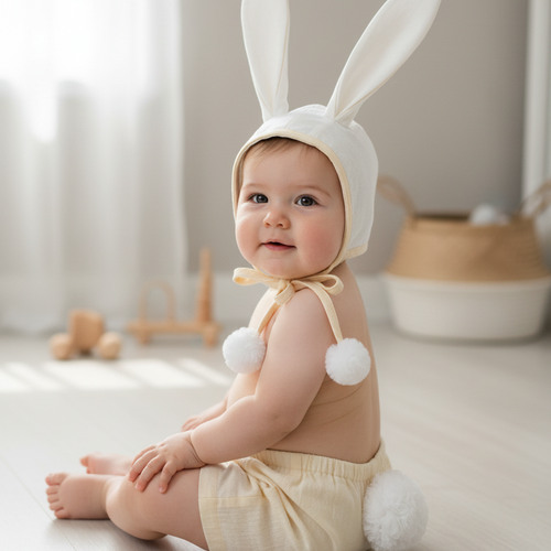 Easter Bunny Bonnet and Bloomer : YELLOW : Infant : Baby Boy