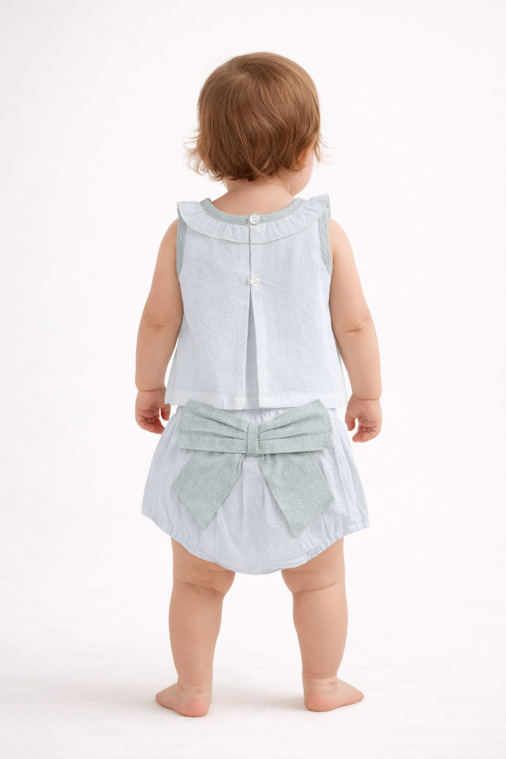 Top And Bow Bloomer Set : POWDER BLUE : Infant : Baby Girl : New Born