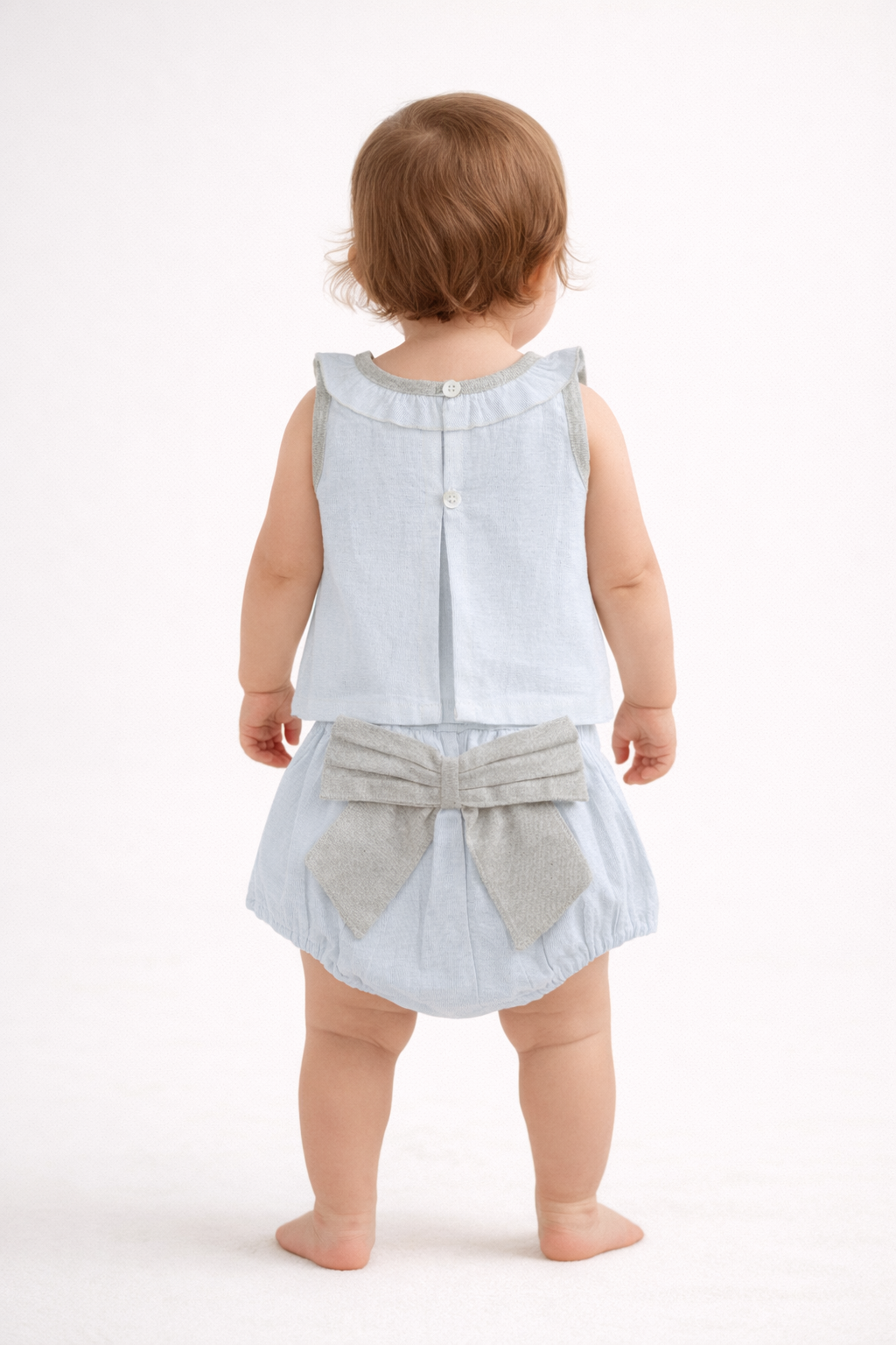 Top And Bow Bloomer Set : ECRU : Infant : Baby Girl : New Born