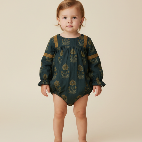 Esti Romper : MOSS GREEN : Infant : BabyGirl