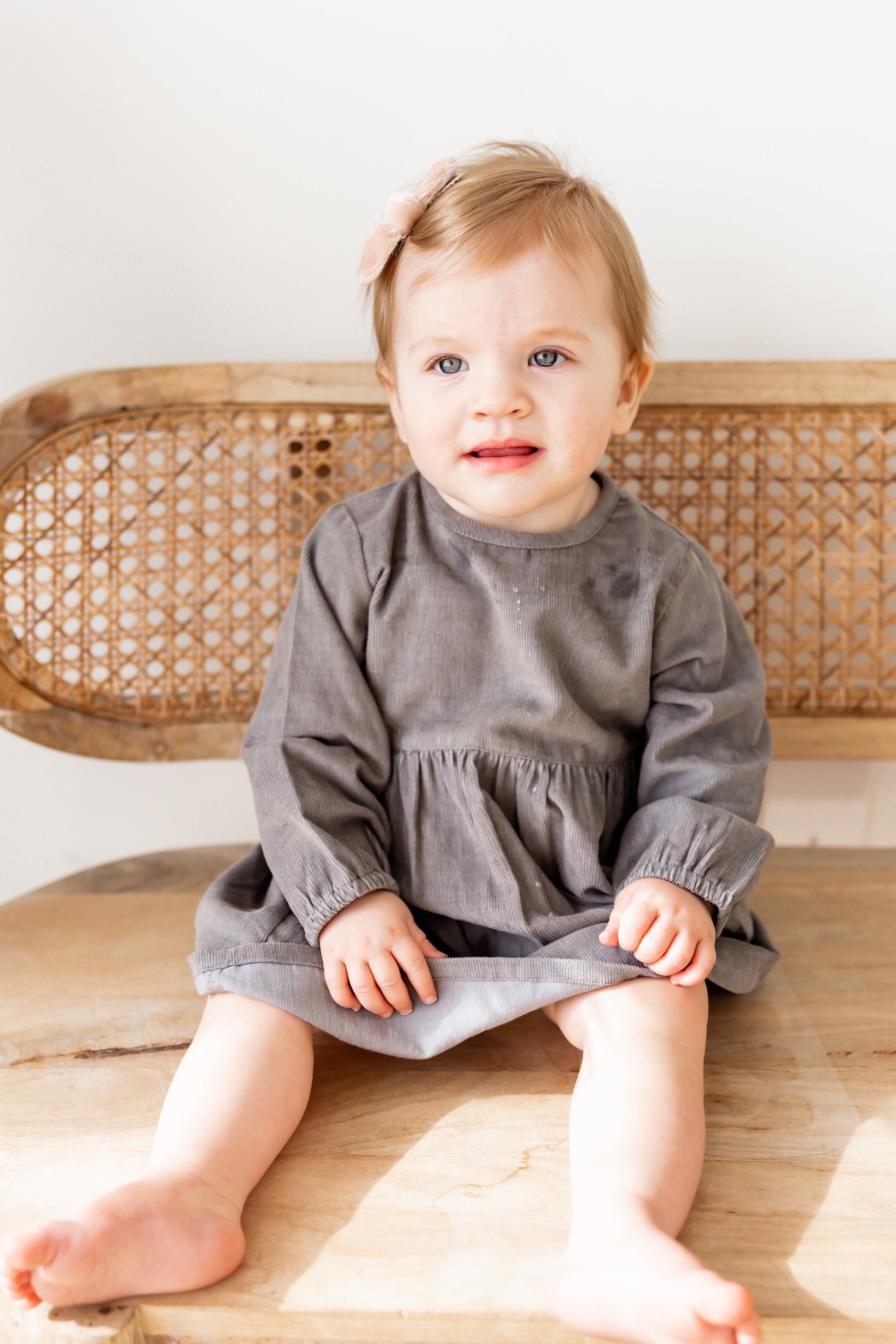 Grey Corduroy Long Sleeves Gathered Dress Cotton Girls Dress | Infant to Tween 0-13 Years Grey Corduroy Long Sleeves Gathered Dress Cotton Girls Dress | Infant to Tween 0-13 Years