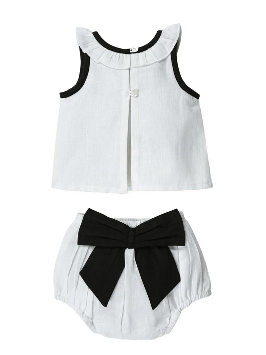 Top And Bow Bloomer Set : BLACK : Infant : Baby Girl : New Born